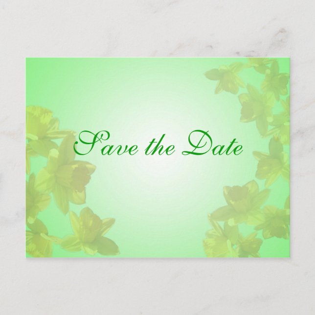 Carte Postale Faire-part enregistrer la date, fleurs de tulipe jaune (Devant)