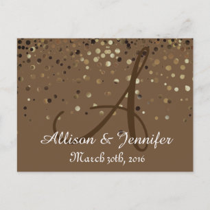 Carte Postale Faire-part Enregistrer la date Gold Parties scintillant Faux