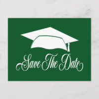 Enregistrer La Date Graduation - Green White Schoo