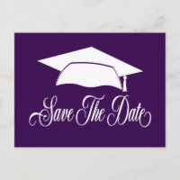 Enregistrer La Date Graduation Simple Purple Schoo