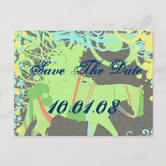 Carte Postale Faire-part Enregistrer la date - Grunge Ouest - Customisé (Devant)