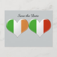 Enregistrer la date Irish Italian Heart Flags Cart