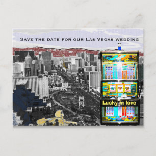 Carte Postale Faire-part Enregistrer la date Las Vegas Slot Machine