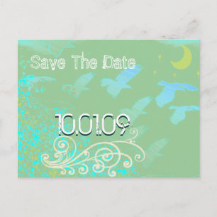 Carte Postale Faire-part Enregistrer la date - Oiseaux volants -