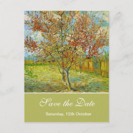 Carte Postale Faire-part Enregistrer la date, Peach Tree rose dans Blossom