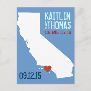 Carte Postale Faire-part Enregistrer la date - Personnalisable - Californie