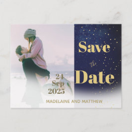 Carte Postale Faire-part Enregistrer La Date Photo Mariage Soirée Moderne