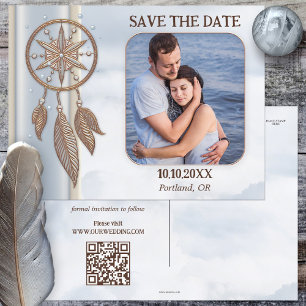 Carte Postale Faire-part Enregistrer la date Photo QR Code Dreamcatcher Car
