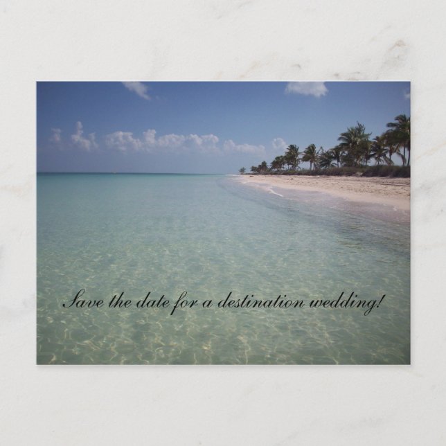 Carte Postale Faire-part Enregistrer la date pour un mariage de destination (Devant)