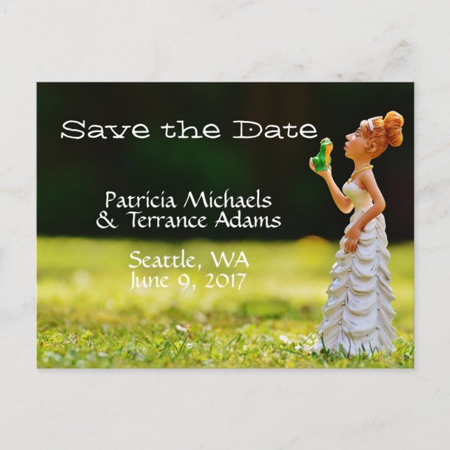 Carte Postale Faire-part Enregistrer la date Princesse Frog (Devant)