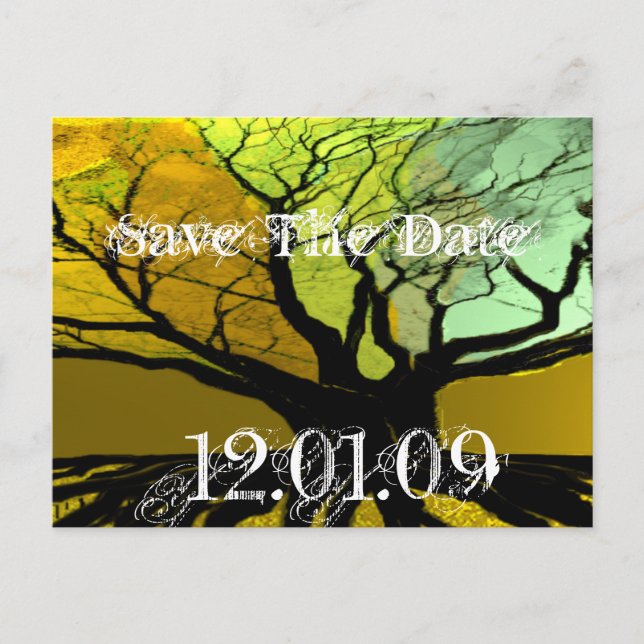 Carte Postale Faire-part Enregistrer La Date - Racines (Devant)