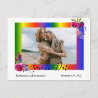 Enregistrer la date Rainbow Gay floral