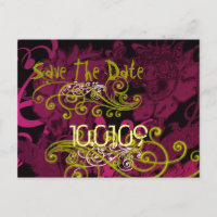 Enregistrer la date - Rasberry Floral Dis... - Cus