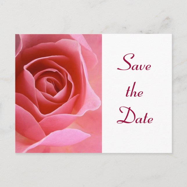 Carte Postale Faire-part Enregistrer la date rose rose rose (Devant)