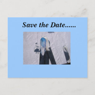 Carte Postale Faire-part Enregistrer la date.......Ski Love