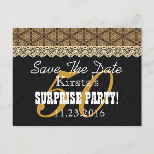 Carte Postale Faire-part Enregistrer la date SURPRISE 50e anniversaire A002