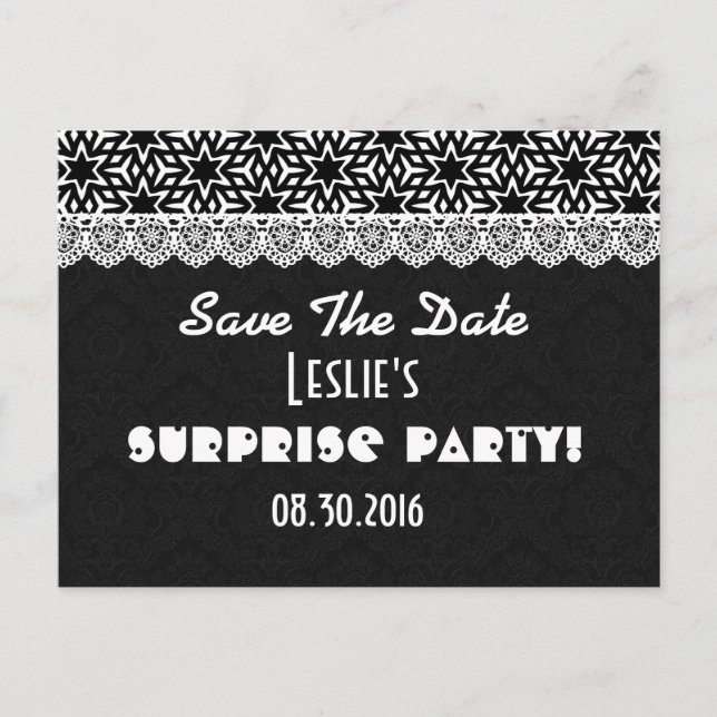 Carte Postale Faire-part Enregistrer la date SURPRISE Chaque année Annivers (Devant)