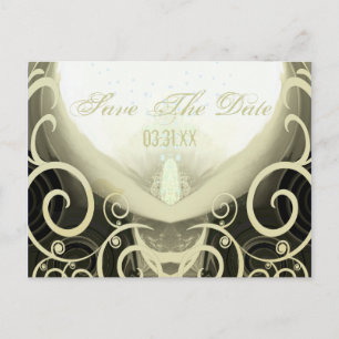 Carte Postale Faire-part Enregistrer la date - Tan Cala Lily avec les oisea