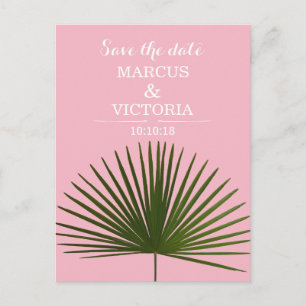 Carte Postale Faire-part Enregistrer la date Tropical Palm Frond Mariage fe