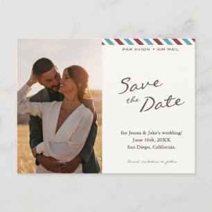 Carte Postale Faire-part Enregistrer la lettre de courrier aérien de date