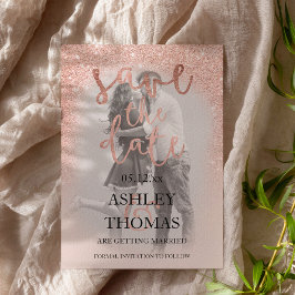 Carte Postale Faire-part Enregistrer la photo du script de parties scintill