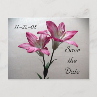 Carte Postale Faire-part Enregistrer le lis rose Date