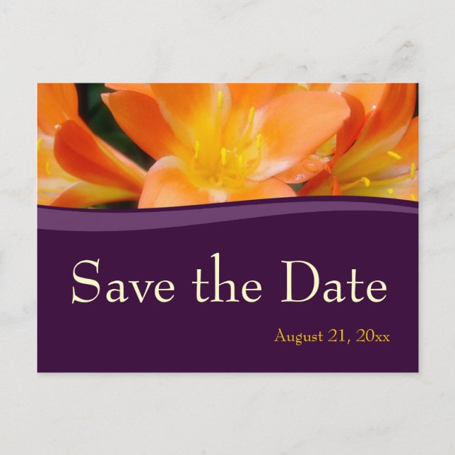 Carte Postale Faire-part Enregistrer le Mariage de date (Devant)
