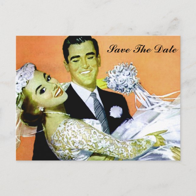 Carte Postale Faire-part enregistrez la date (Devant)
