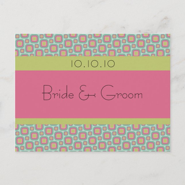 Carte Postale Faire-part Enregistrez la date Rétro (Devant)