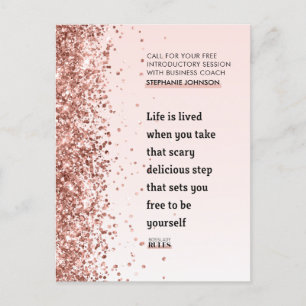 Carte Postale Faire-part Entreprise de citation motivationnelle avec paille