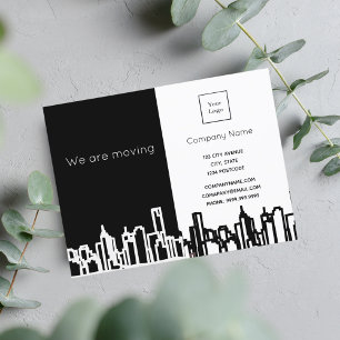 Carte Postale Faire-part Entreprise de l'horizon urbain nous déménageons