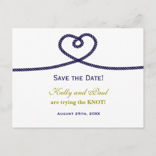 Carte Postale Faire-part ENTRER LA Mariage de corde cardiaque KNOT Date Car