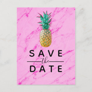 Carte Postale Faire-part Épingle Rose de Marbre de Ananas Tropicale Enregis
