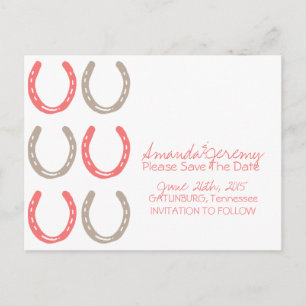 Carte Postale Faire-part Equestrian Them Horse Chaussure Motif Enregistrer