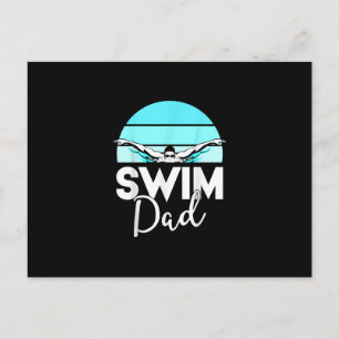 Carte Postale Faire-part Équipe de natation Papa Far École natation Rencont