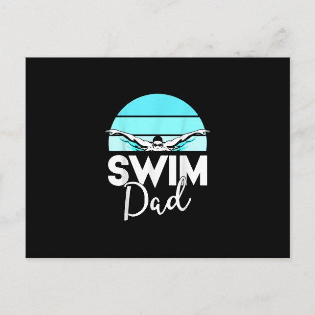 Carte Postale Faire-part Équipe de natation Papa Far École natation Rencont (Devant)