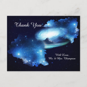 Carte Postale Faire-part Espace extra-atmosphérique Merci de galaxie