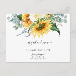 Carte Postale Faire-part Essayons de nouveau Sunflower Changer la date