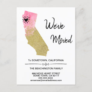 Carte Postale Faire-part *~* ÉTAT CALIFORNIE - Déménagement de Glitter  Nou