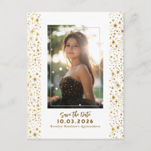 Carte Postale Faire-part Étoiles Céleste QUINCEANERA Enregistrer la Date Ph