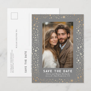 Carte Postale Faire-part Étoiles Célestes Mariage Enregistrer La Date Photo