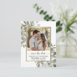 Carte Postale Faire-part Eucalyptus et Pin Mariage Photo d'attente pour la 