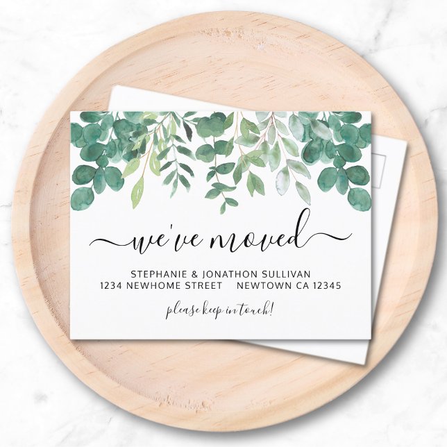 Carte Postale Faire-part Eucalyptus nous avons déménagé (Créateur téléchargé)