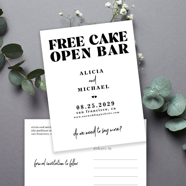 Carte Postale Faire-part Événement drôle moderne simple et décontracté pour (Créateur téléchargé)