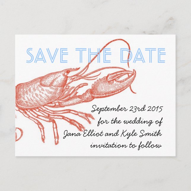 Carte Postale Faire-part Événement homard à retenir (Devant)