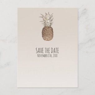 Carte Postale Faire-part Événement Tropical Hawaïen Save The Date au Pineap