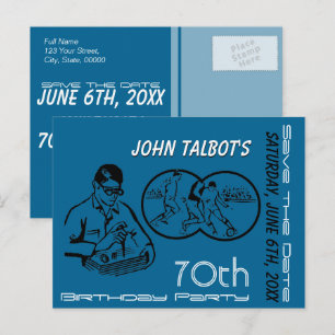 Carte Postale Faire-part Faire part de 70e anniversaire de football aux jum