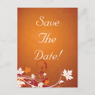 Carte Postale Faire-part Faire part de mariage abstrait de feuilles d'autom