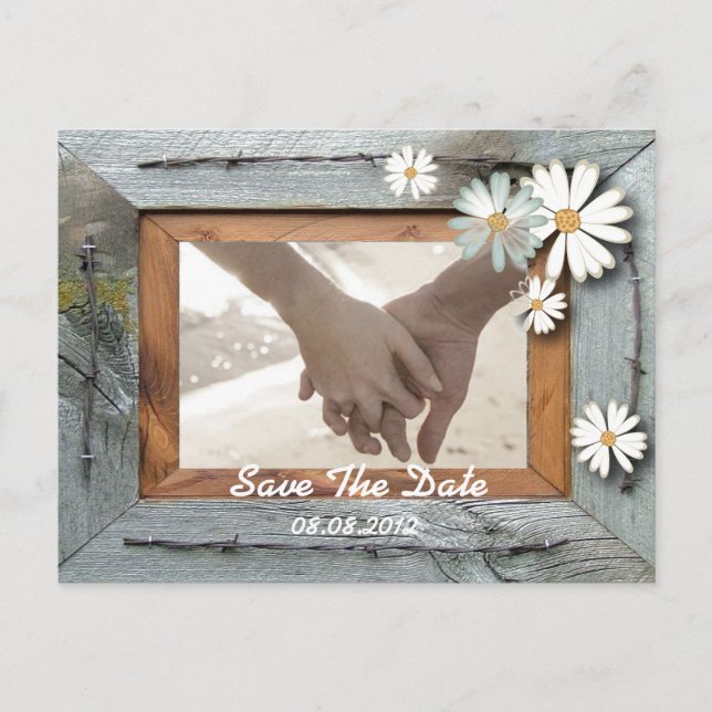 Carte Postale Faire-part faire part de mariage champêtre avec une grange ru (Devant)