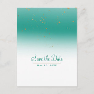 Carte Postale Faire-part Faire part de mariage chic et moderne sarcelle et 